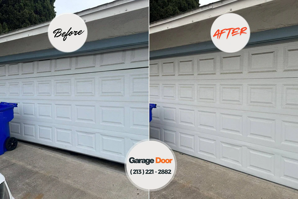 Before and after: garage door repair Oak Bluffs, MA